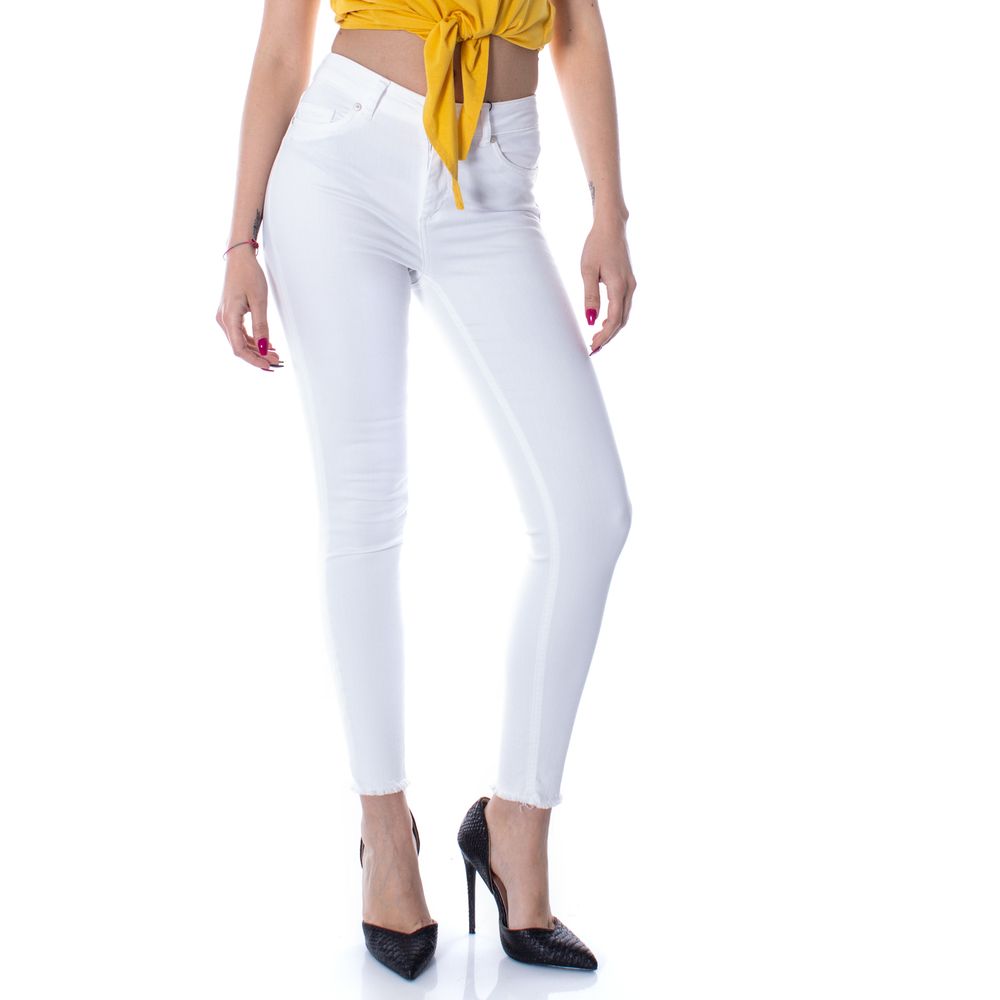Nur weiße schmale Jeans aus Baumwolle