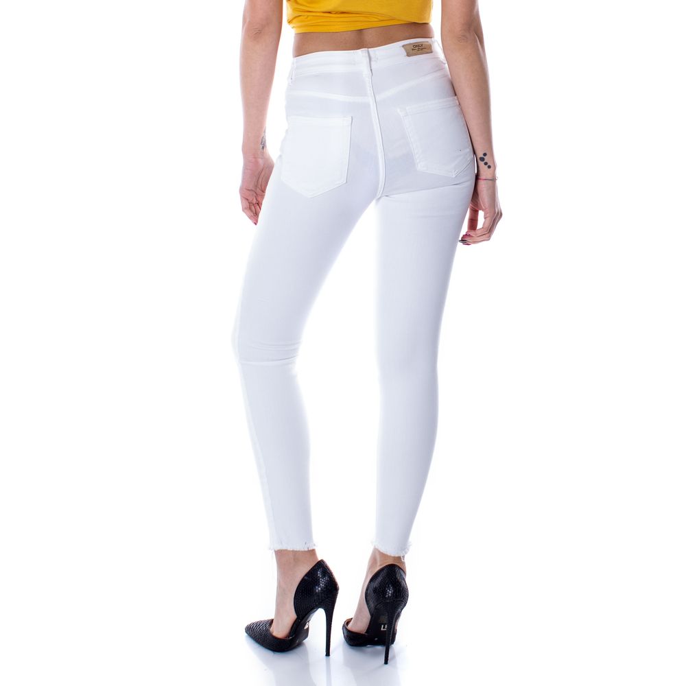 Nur weiße schmale Jeans aus Baumwolle