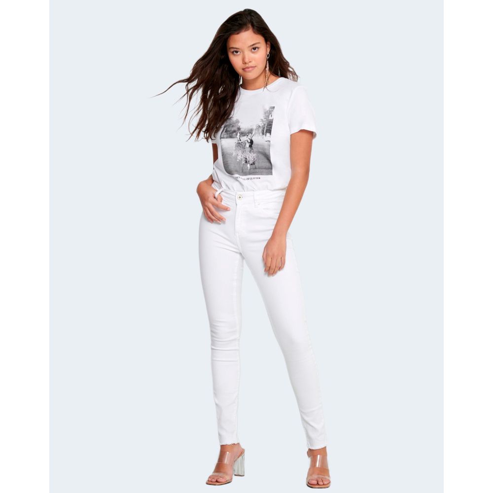 Nur weiße schmale Jeans aus Baumwolle
