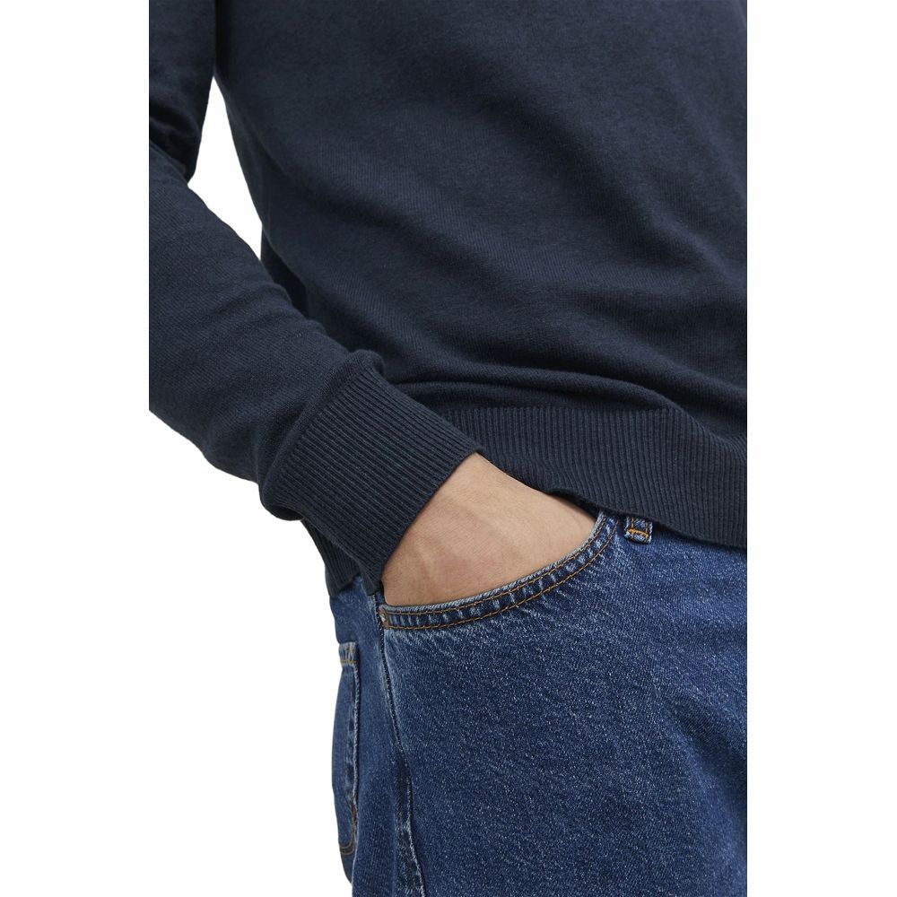 Jack Jones blauer Rollkragenpullover aus Baumwolle