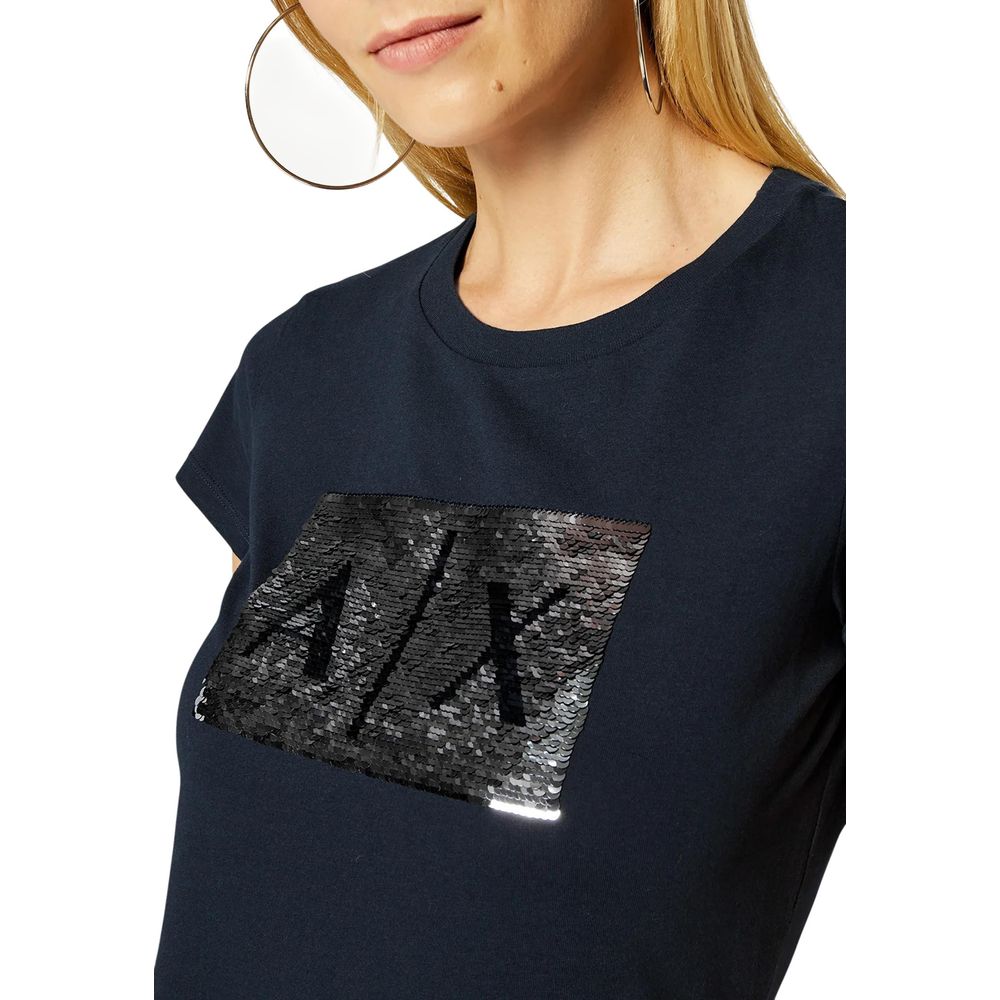 Armani Exchange Blaues Baumwoll-T-Shirt