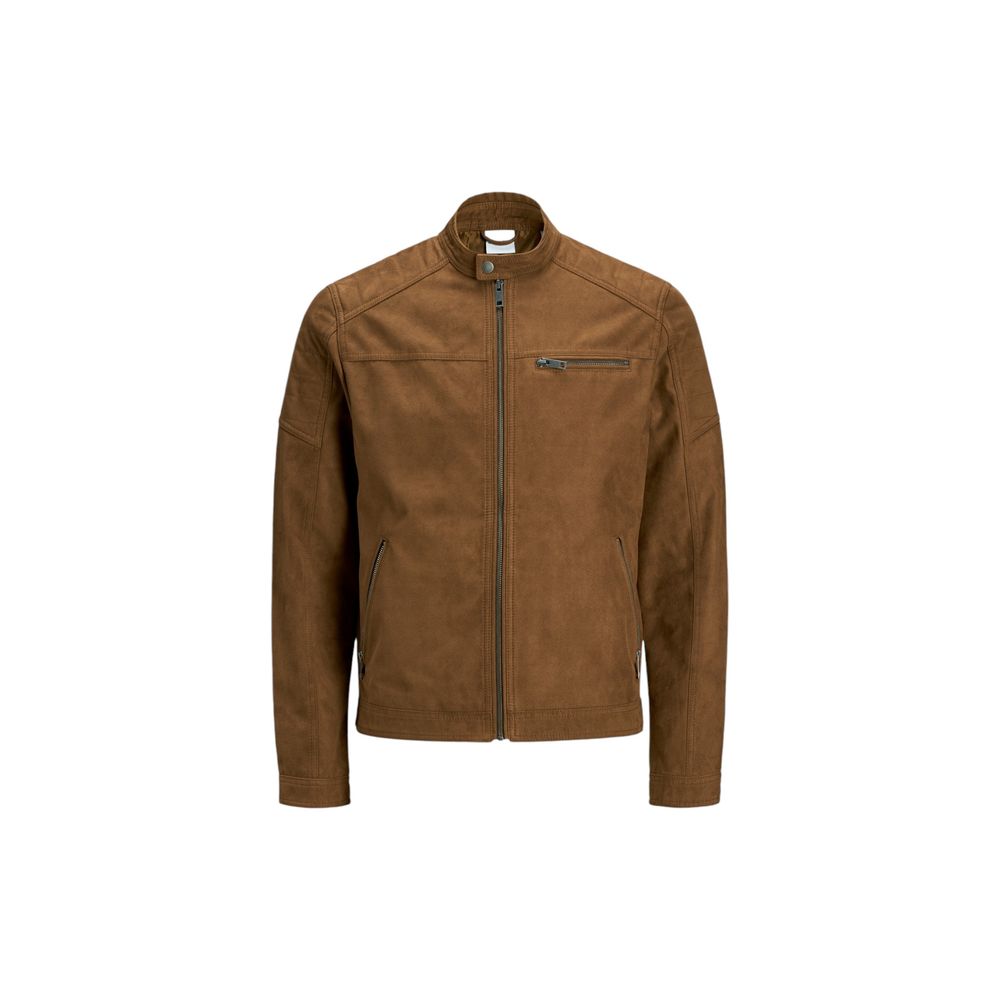 Jack Jones Beige Kunstleder knöchellange Jacke