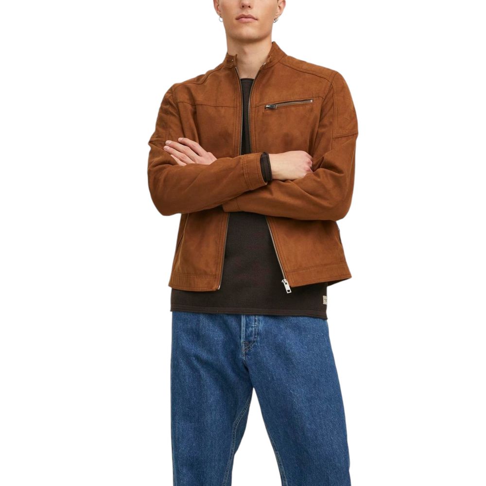 Jack Jones Beige Kunstleder knöchellange Jacke