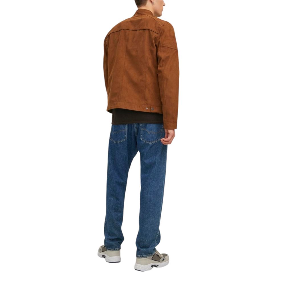 Jack Jones Beige Kunstleder knöchellange Jacke