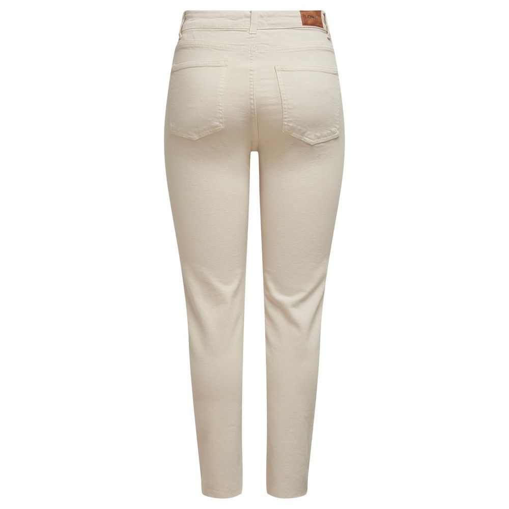 Only beige Baumwoll-Mom-Jeans