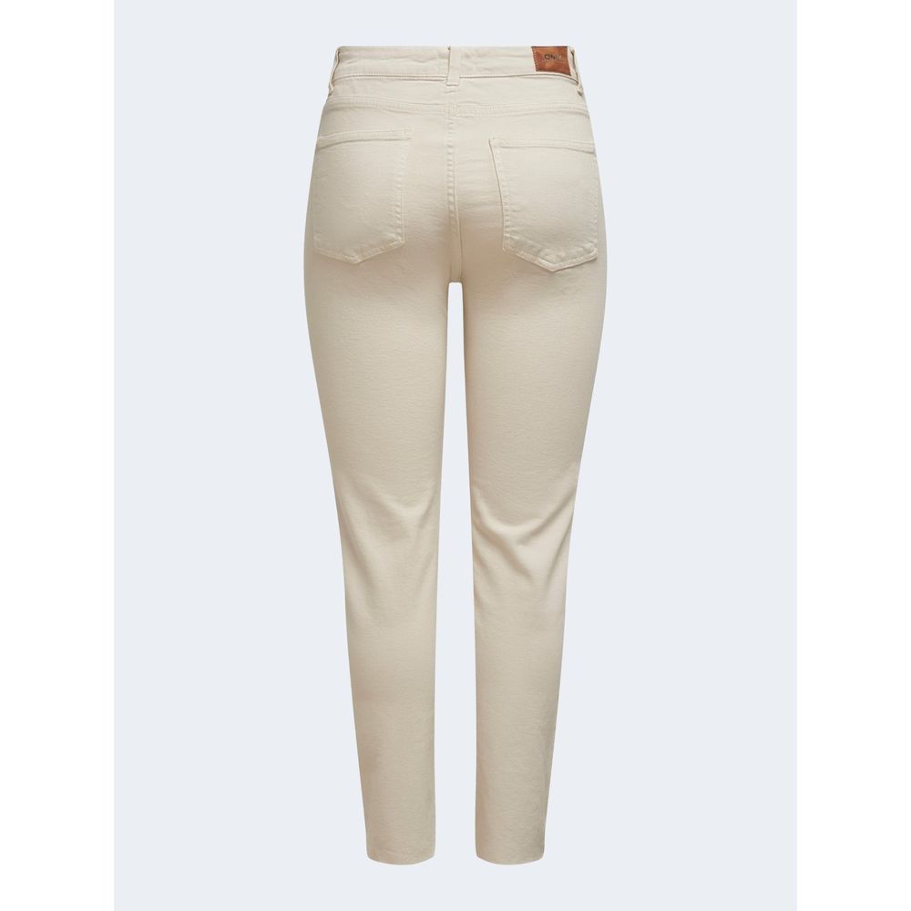 Only beige Baumwoll-Mom-Jeans
