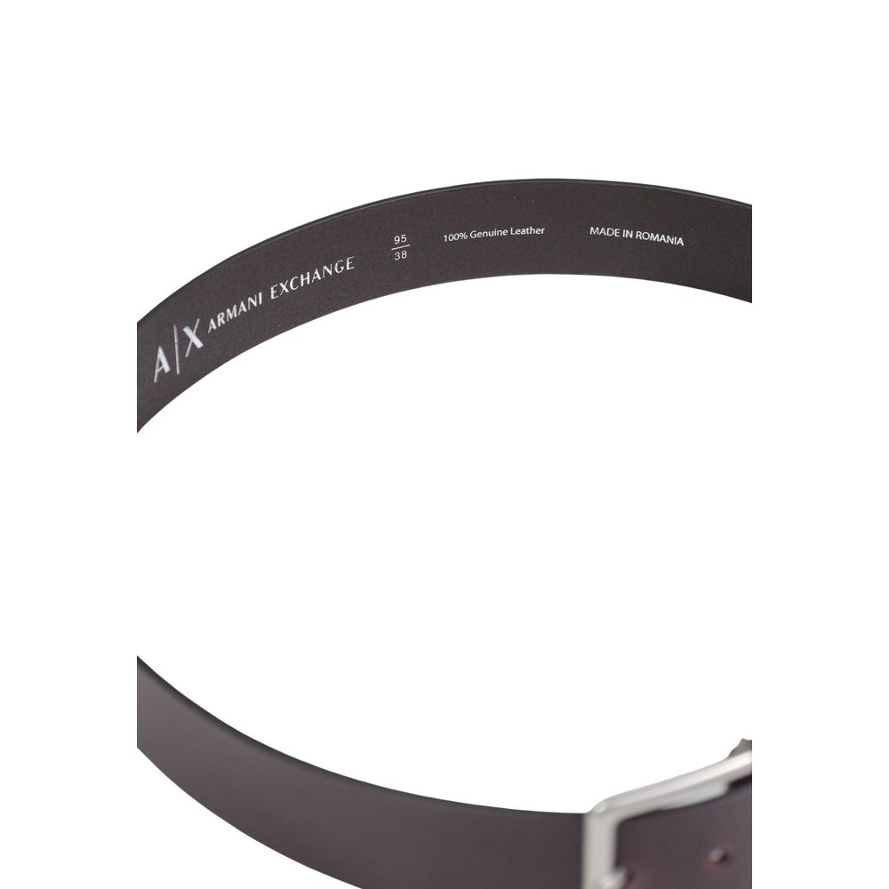 Armani Exchange Regular-Gürtel aus braunem Leder
