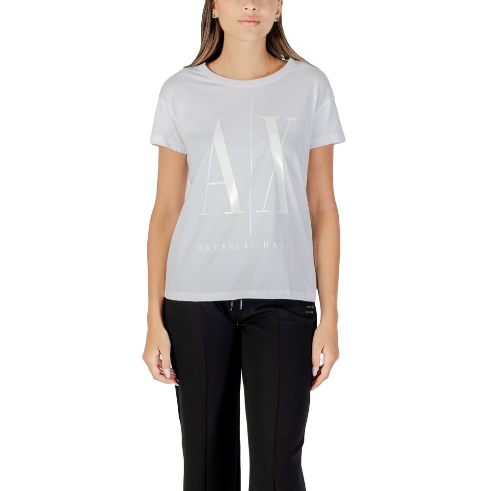 Armani Exchange Weißes Baumwoll-T-Shirt