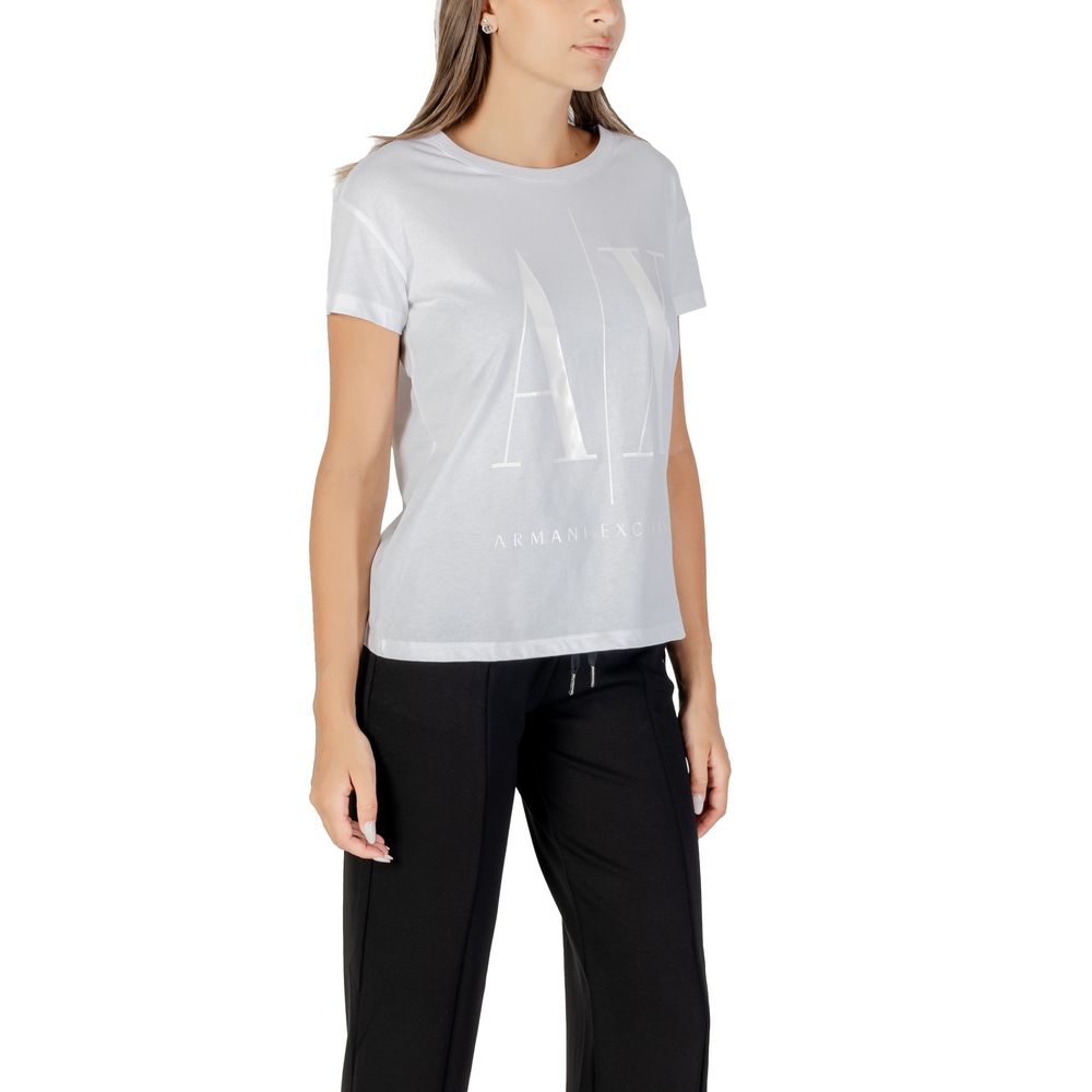 Armani Exchange Weißes Baumwoll-T-Shirt