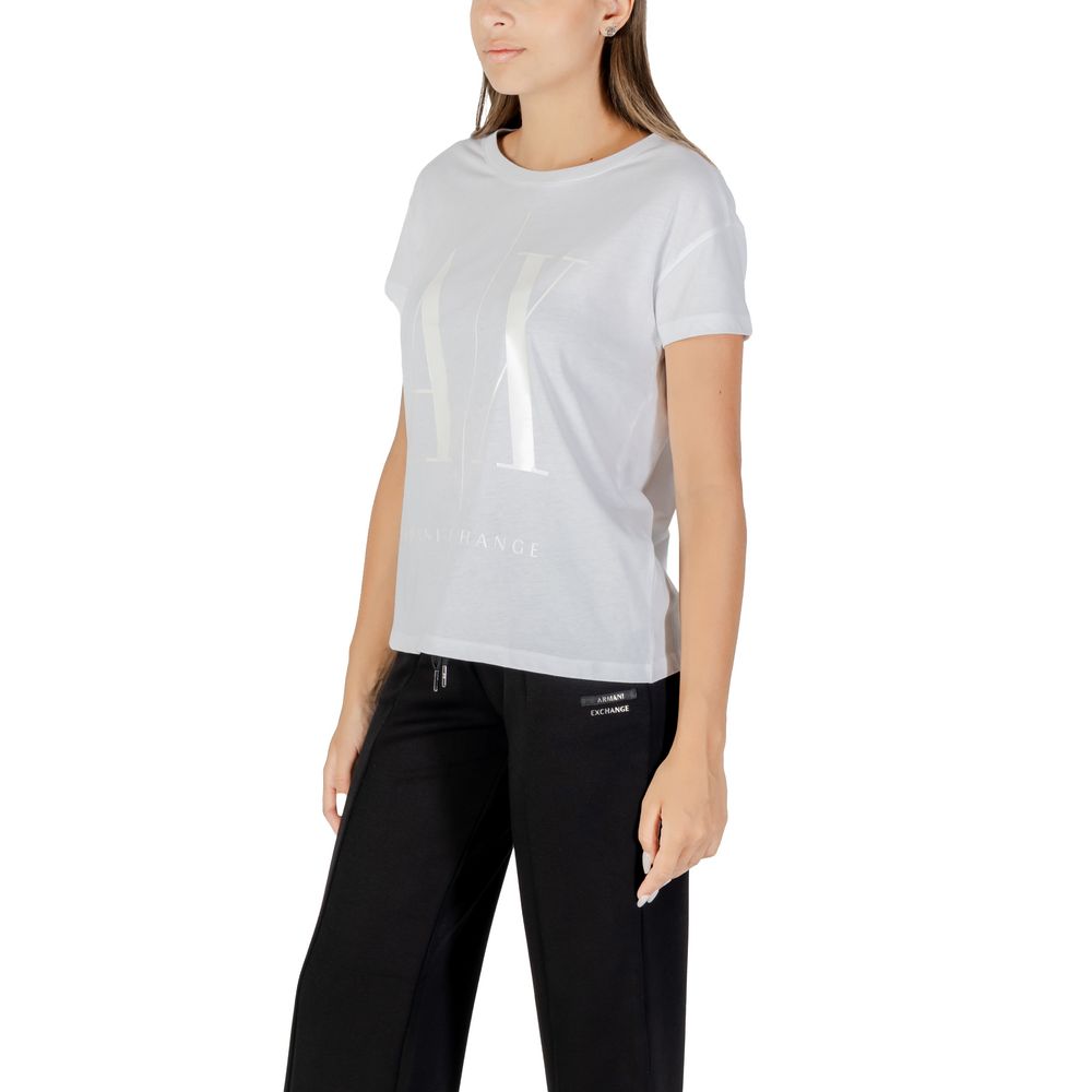 Armani Exchange Weißes Baumwoll-T-Shirt