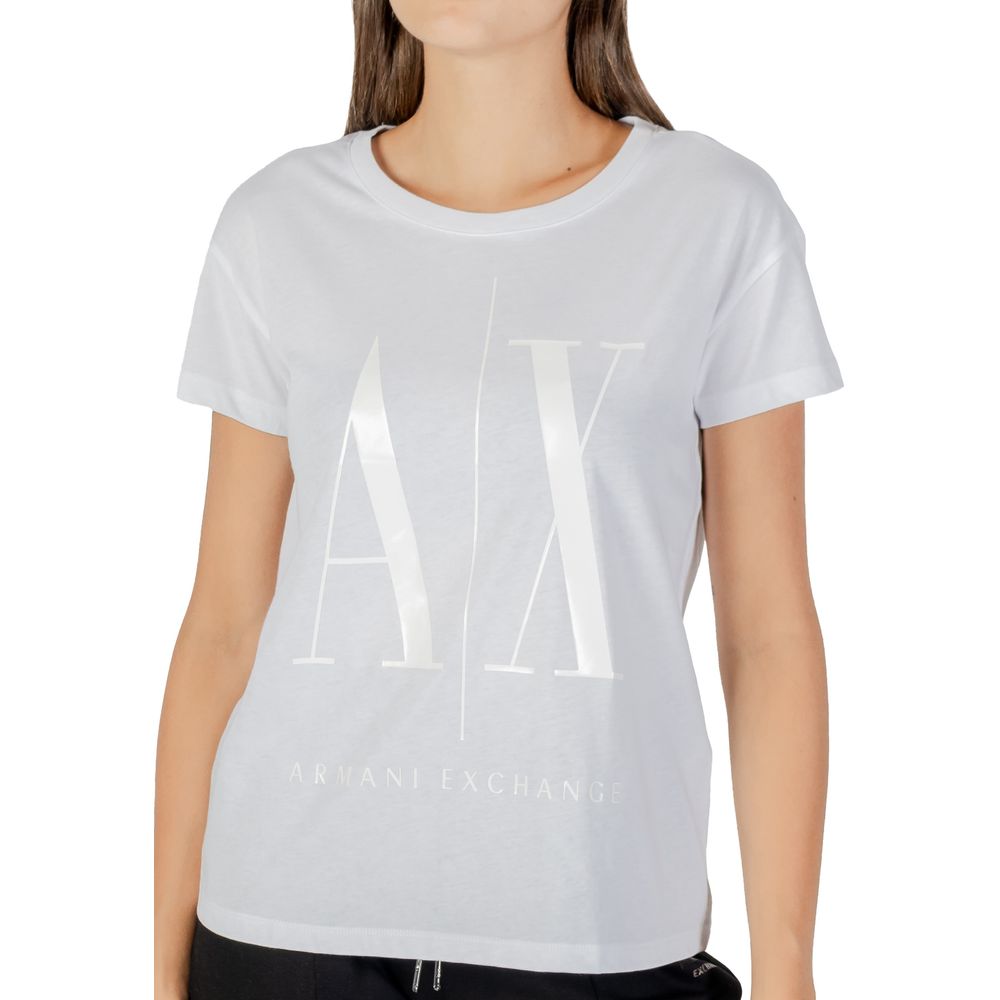 Armani Exchange Weißes Baumwoll-T-Shirt