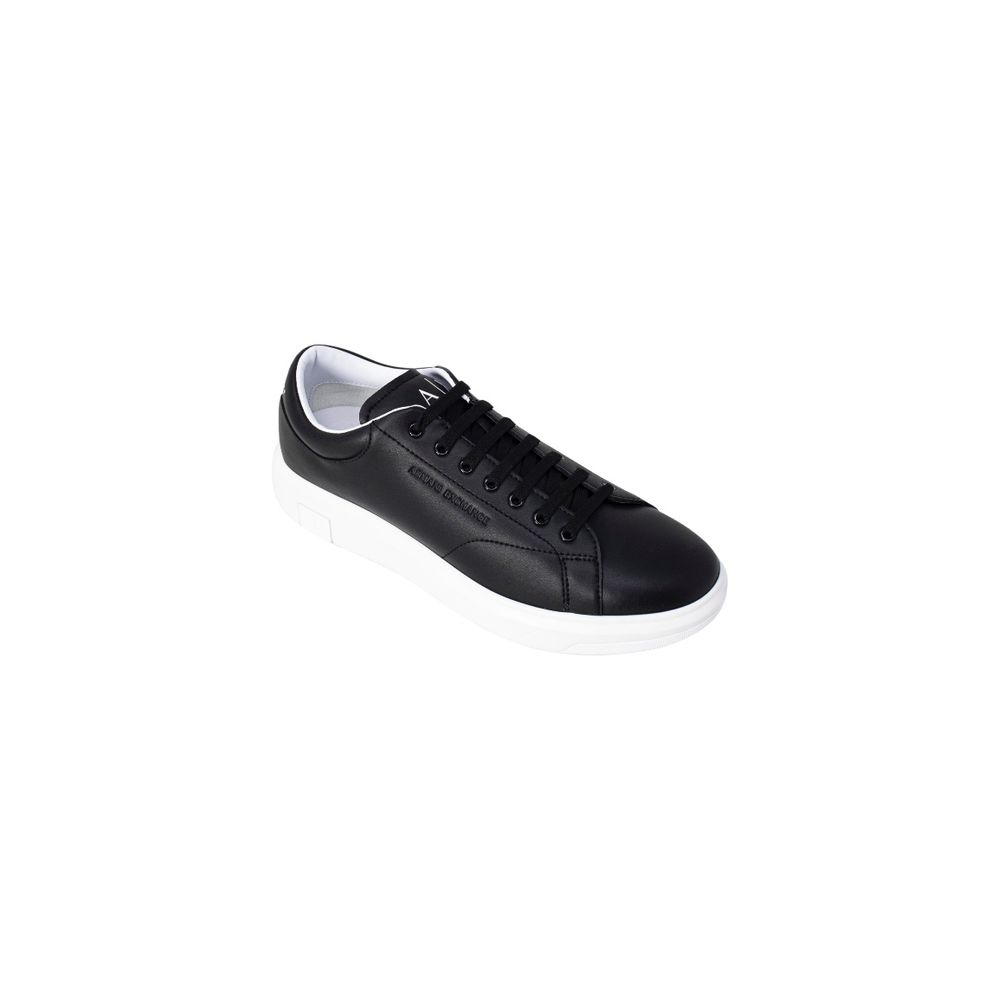 Armani Exchange Schwarze Low-Top Sneaker aus Leder