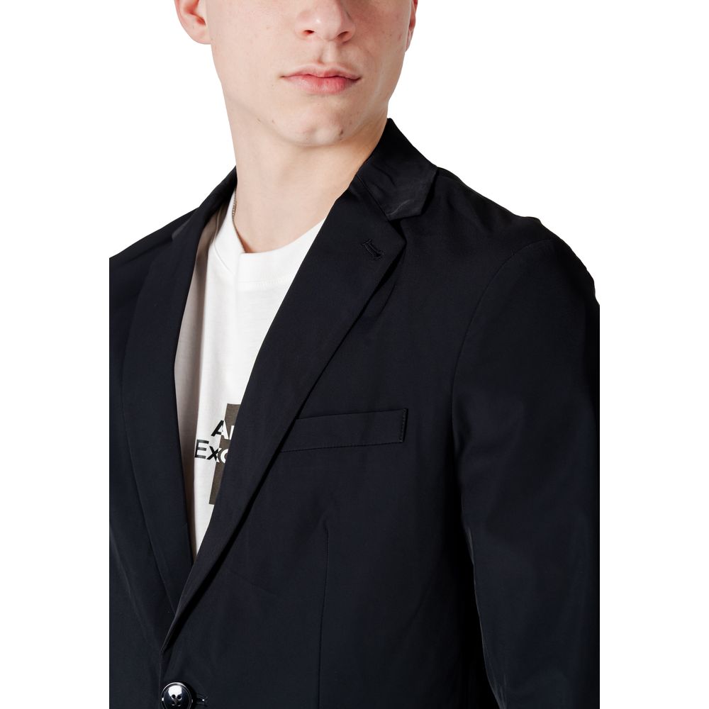 Armani Exchange Schwarzer Blazer aus Baumwolle