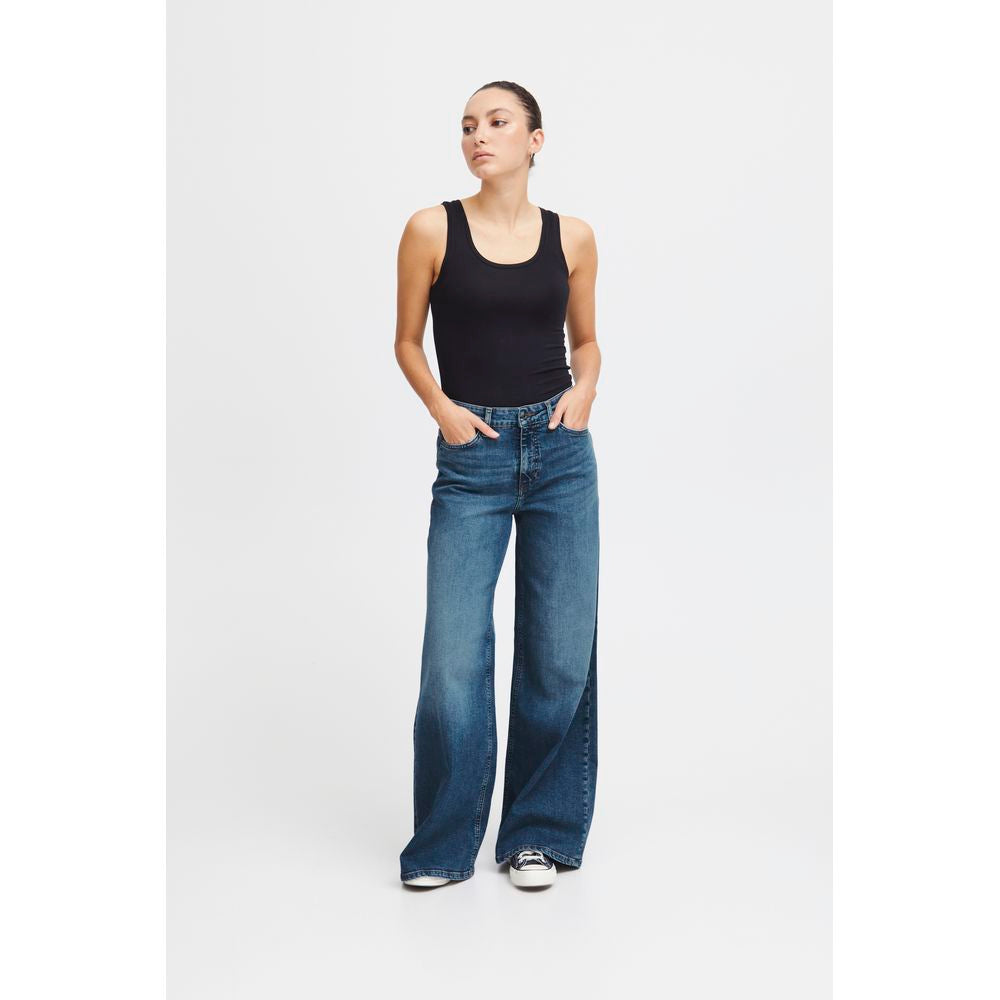 ICHI Blaue Bootcut Jeans aus Baumwolle