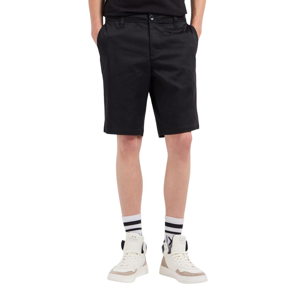 Armani Exchange Schwarze Bermuda-Shorts aus Baumwolle