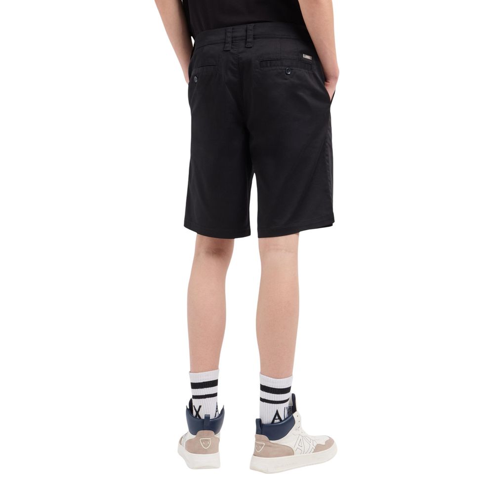 Armani Exchange Schwarze Bermuda-Shorts aus Baumwolle