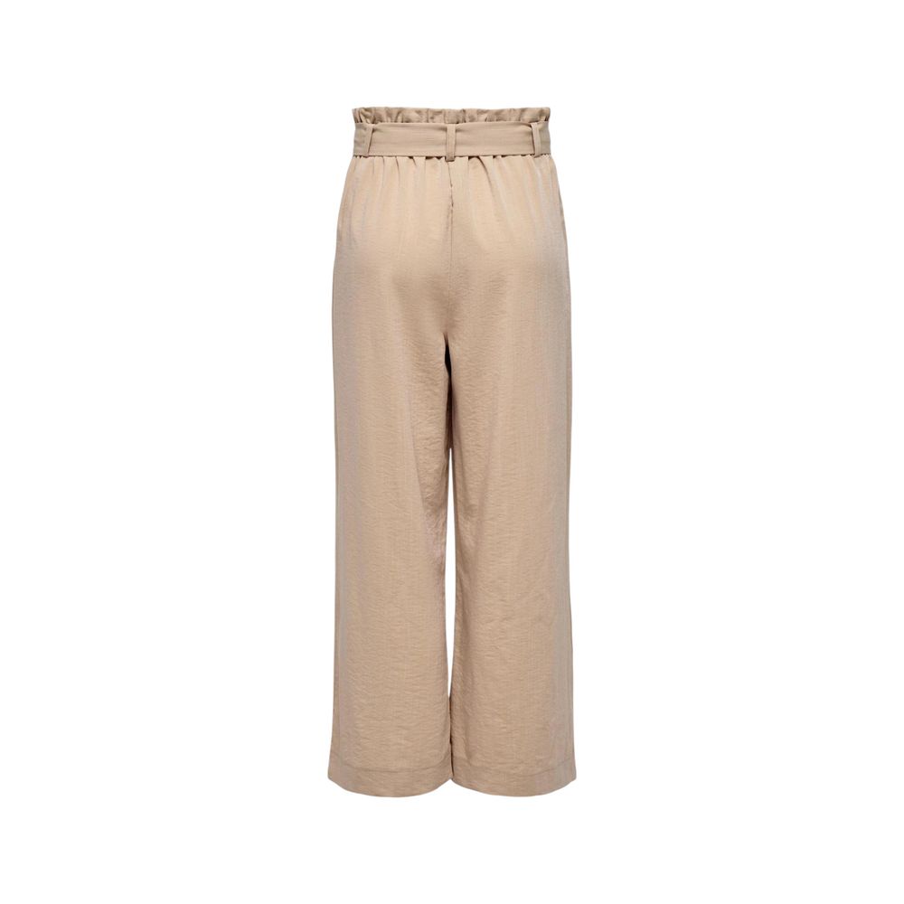 Nur beige Viskose Freizeithosen