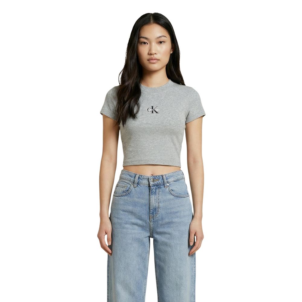 Calvin Klein Jeans Graues Baumwoll-T-Shirt