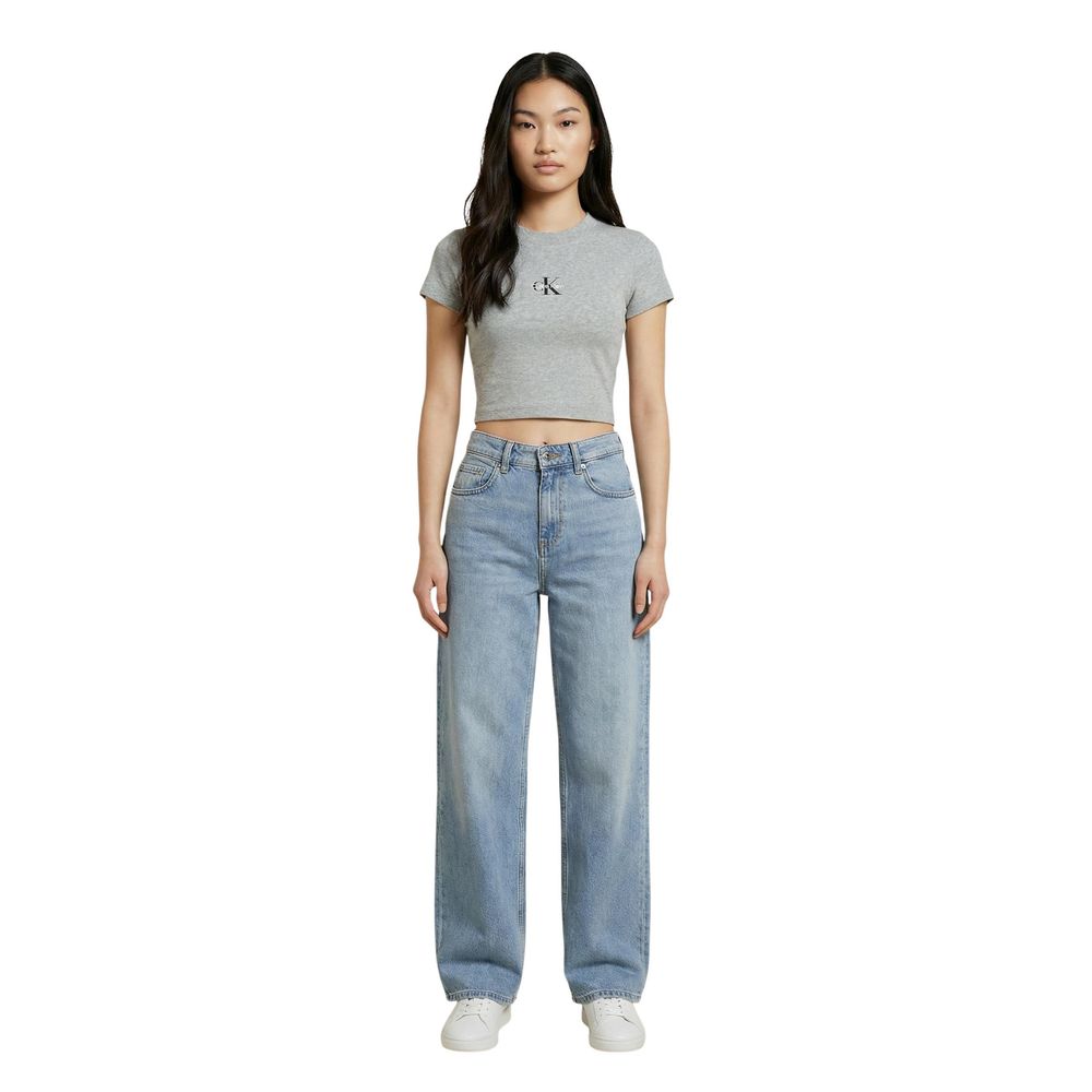 Calvin Klein Jeans Graues Baumwoll-T-Shirt