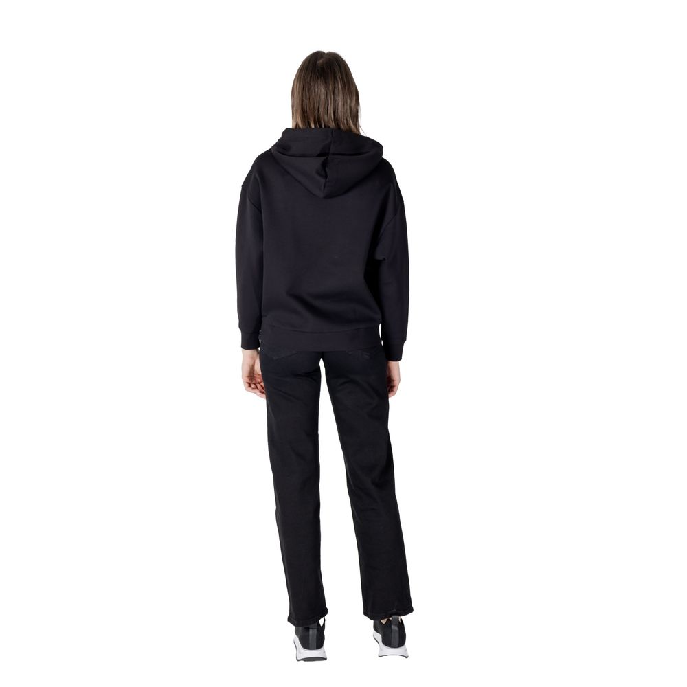 Armani Exchange Schwarzer Baumwoll-Kapuzenpullover
