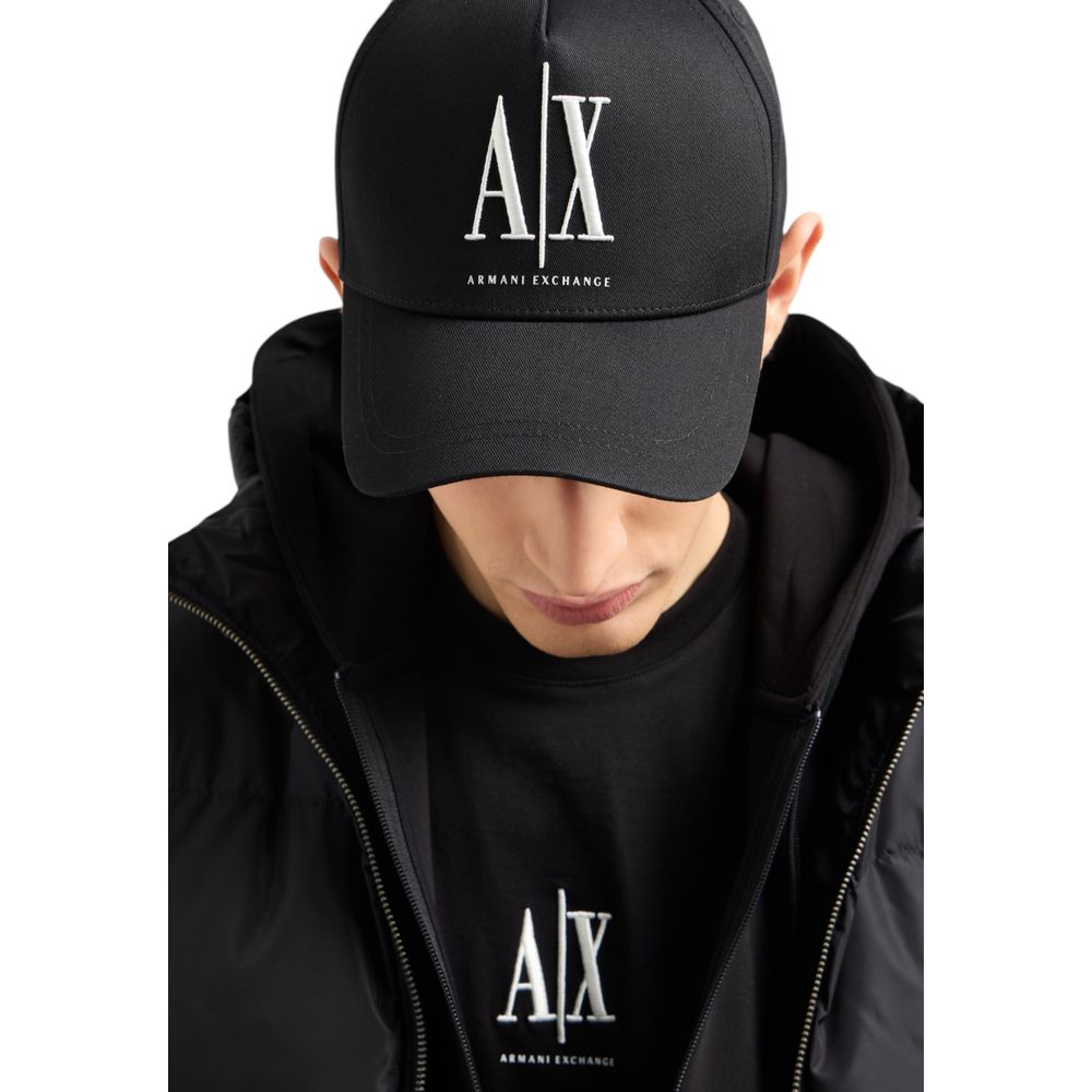 Armani Exchange Schwarze Baumwollkappe (Baseballmütze)