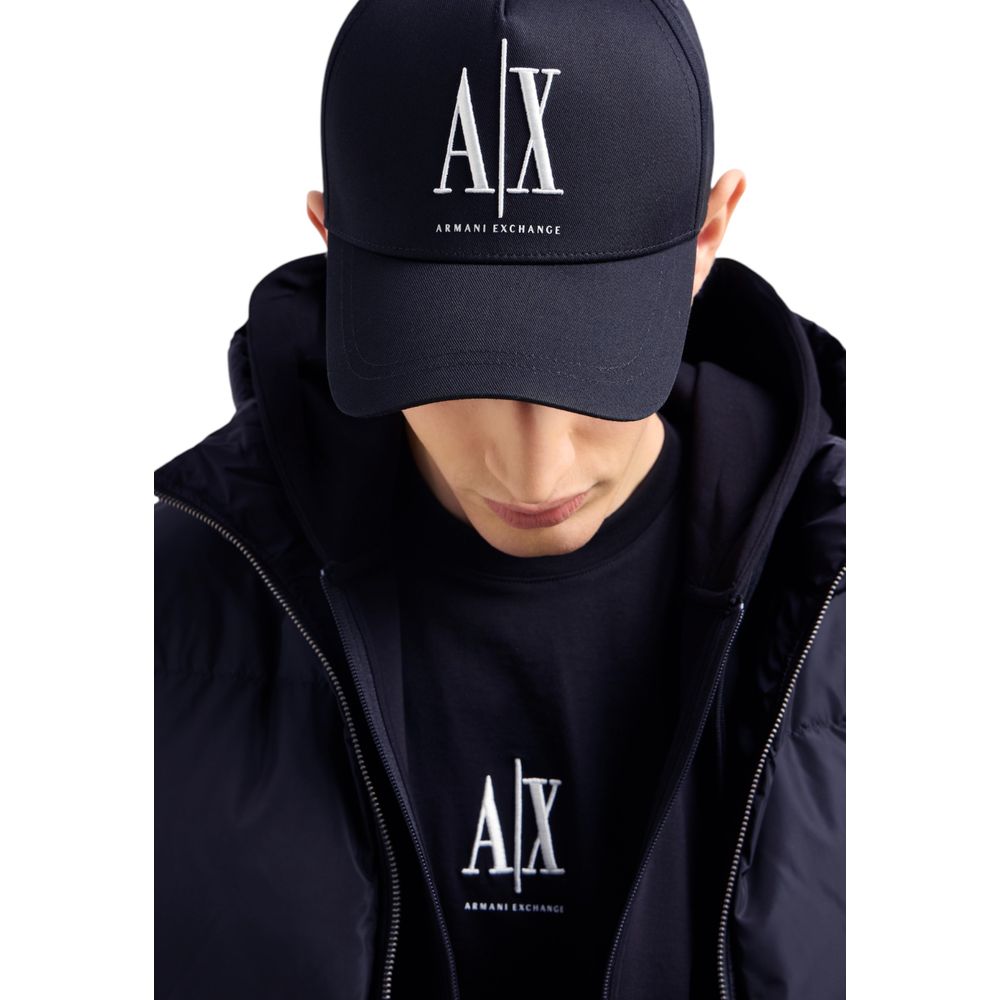 Armani Exchange Blaue Baumwollkappe (Baseballmütze)