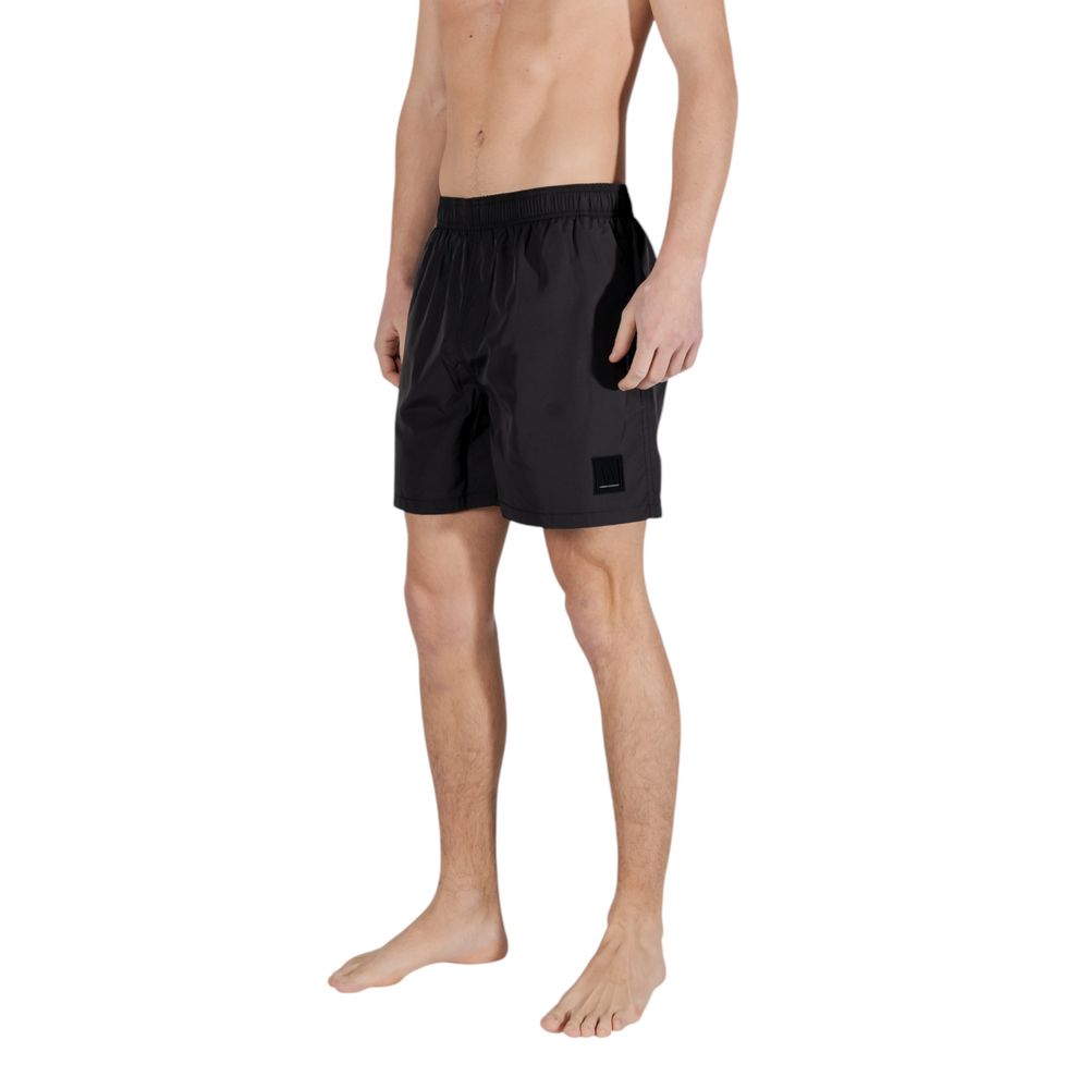 Armani Exchange Schwarze Badeshorts aus Polyester