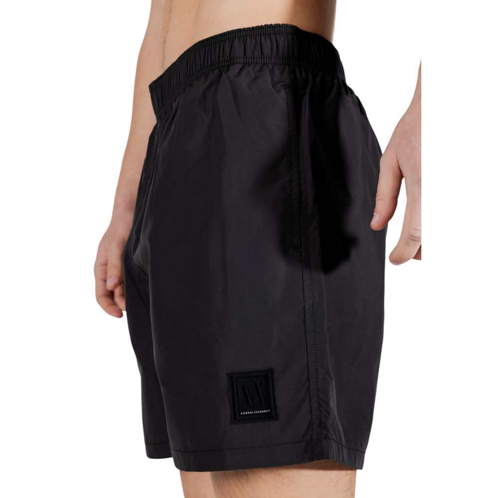 Armani Exchange Schwarze Badeshorts aus Polyester