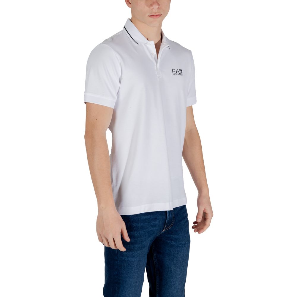 EA7 Emporio Armani Poloshirt aus weißer Baumwolle