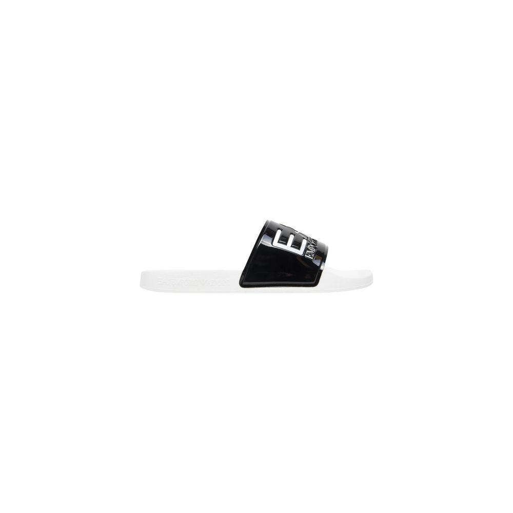 EA7 Emporio Armani Schwarz-weiße PVC-Slipper