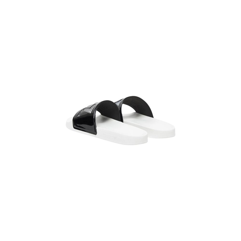 EA7 Emporio Armani Schwarz-weiße PVC-Slipper