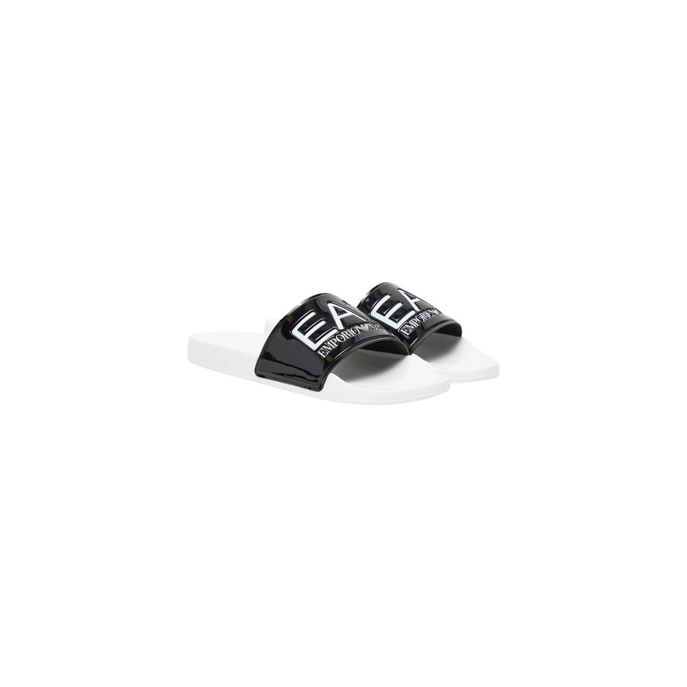 EA7 Emporio Armani Schwarz-weiße PVC-Slipper