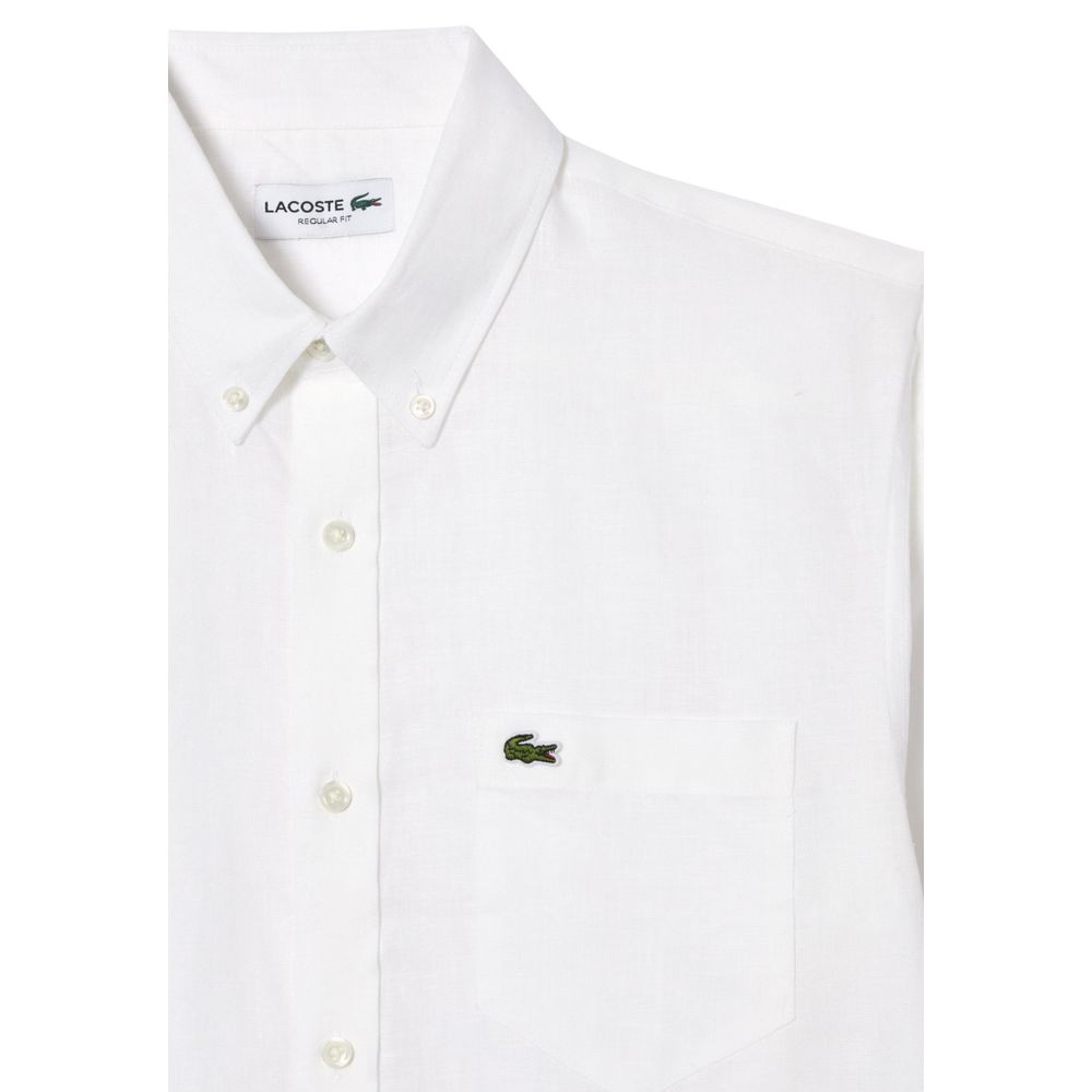 Lacoste Leinenhemd in Weiß