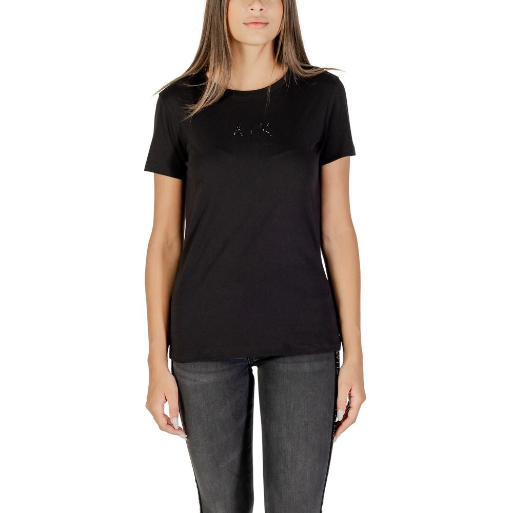 Armani Exchange Schwarzes Baumwoll-T-Shirt