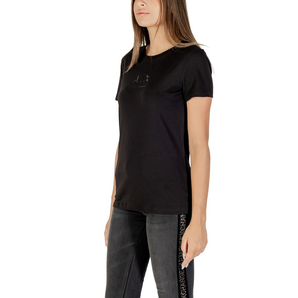 Armani Exchange Schwarzes Baumwoll-T-Shirt