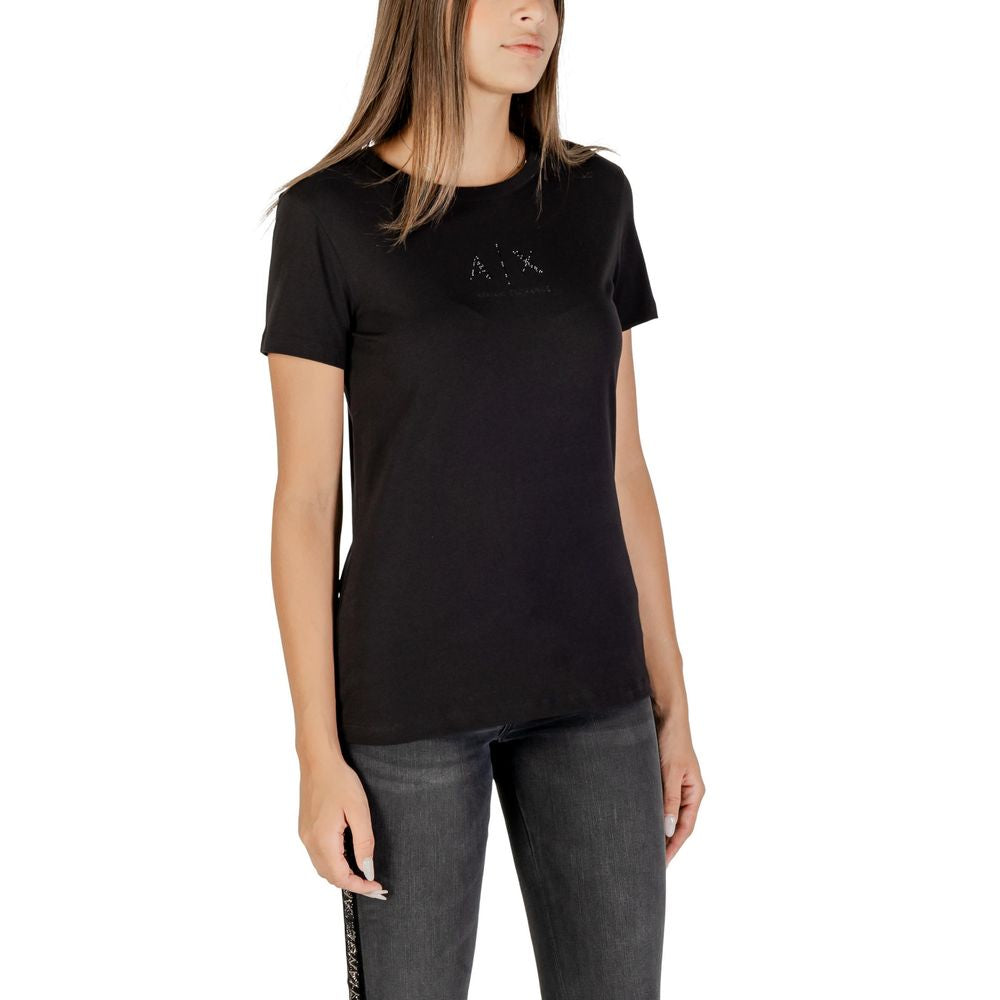 Armani Exchange Schwarzes Baumwoll-T-Shirt