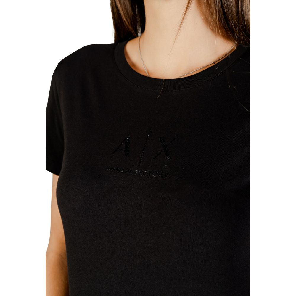 Armani Exchange Schwarzes Baumwoll-T-Shirt