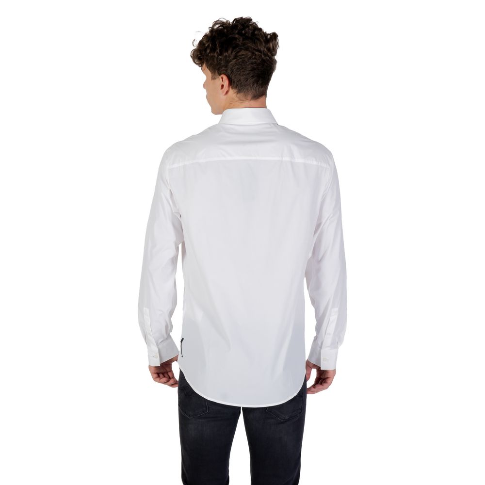 Armani Exchange Cremefarbenes Elastan-Hemd