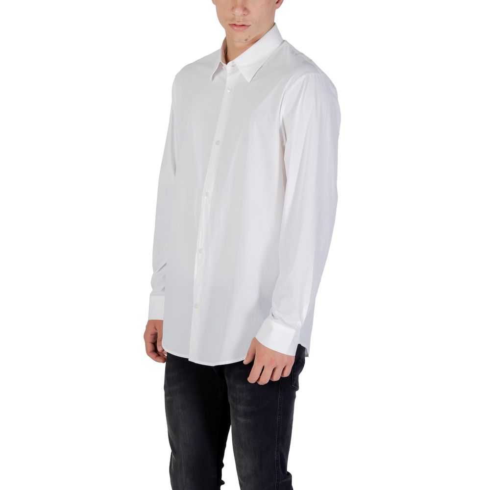 Armani Exchange Cremefarbenes Elastan-Hemd