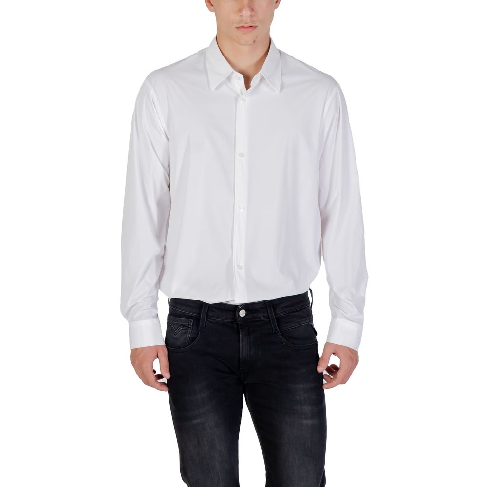 Armani Exchange Cremefarbenes Elastan-Hemd