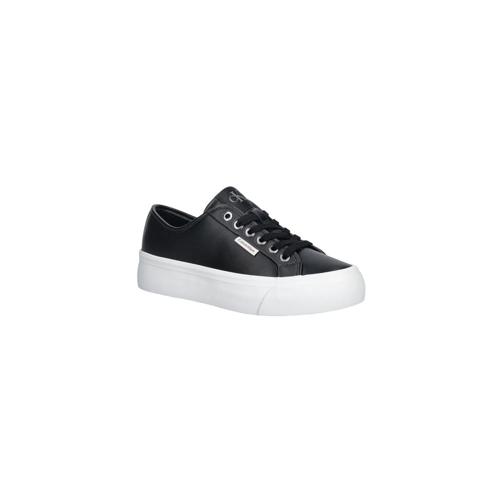 Calvin Klein Jeans Schwarze Leder-Low-Top-Sneaker