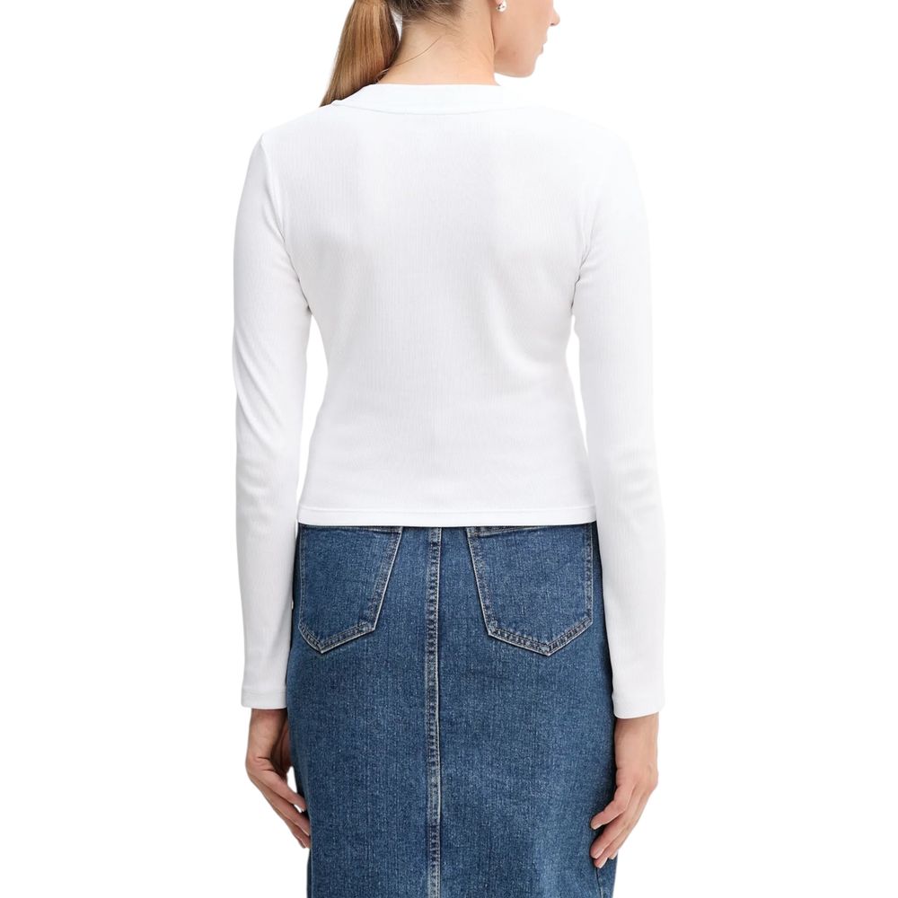 Calvin Klein Jeans Weißes Langarmshirt aus Baumwolle