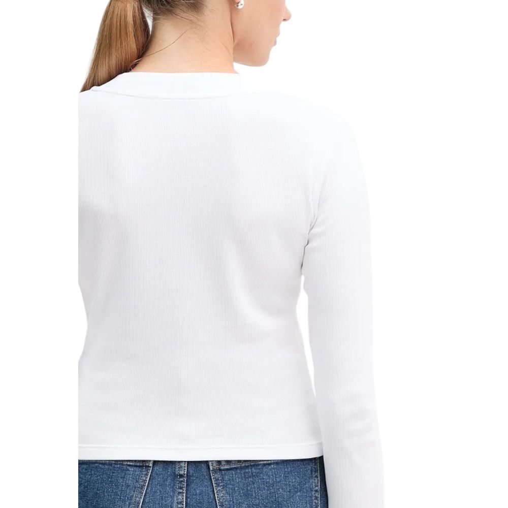 Calvin Klein Jeans Weißes Langarmshirt aus Baumwolle