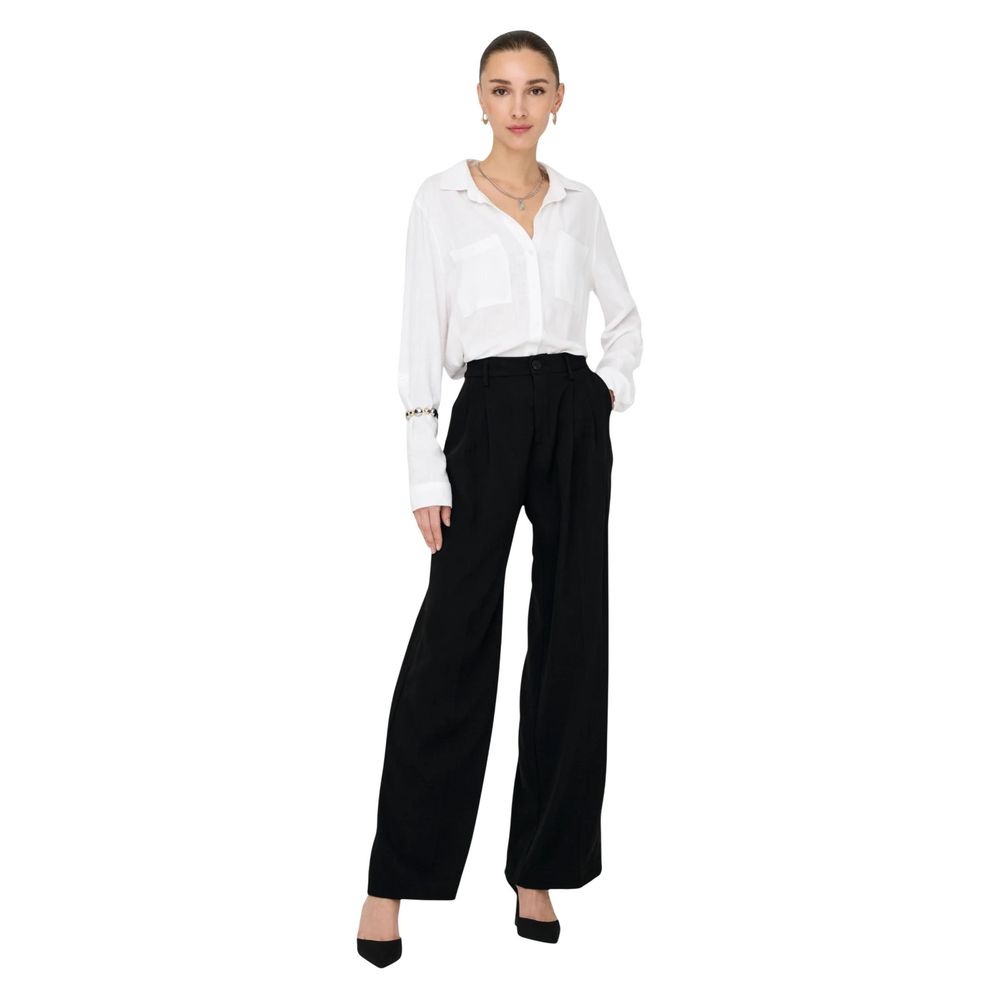 Jacqueline De Yong Schwarze Viskose Freizeithose
