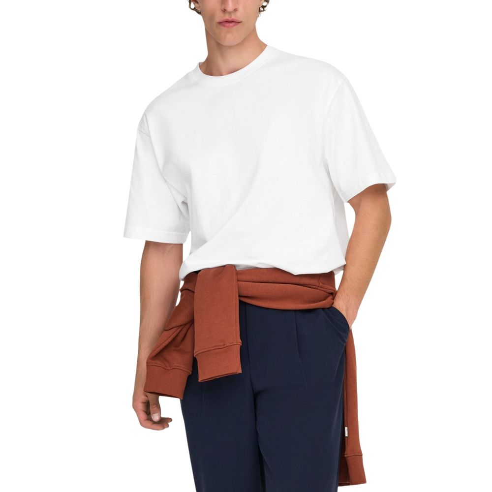 Only & Sons Weißes T-Shirt aus Bio-Baumwolle