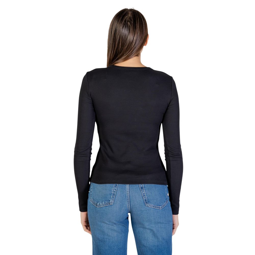 Calvin Klein Jeans Schwarzes Langarmshirt aus Baumwolle