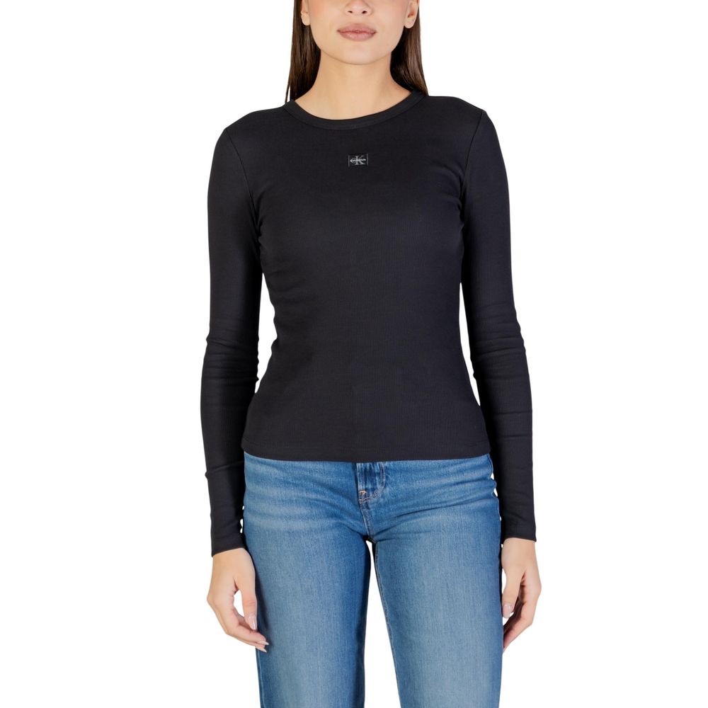 Calvin Klein Jeans Schwarzes Langarmshirt aus Baumwolle