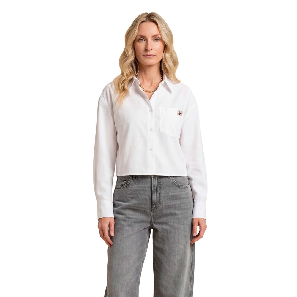 Calvin Klein Jeans Weiße Baumwollbluse