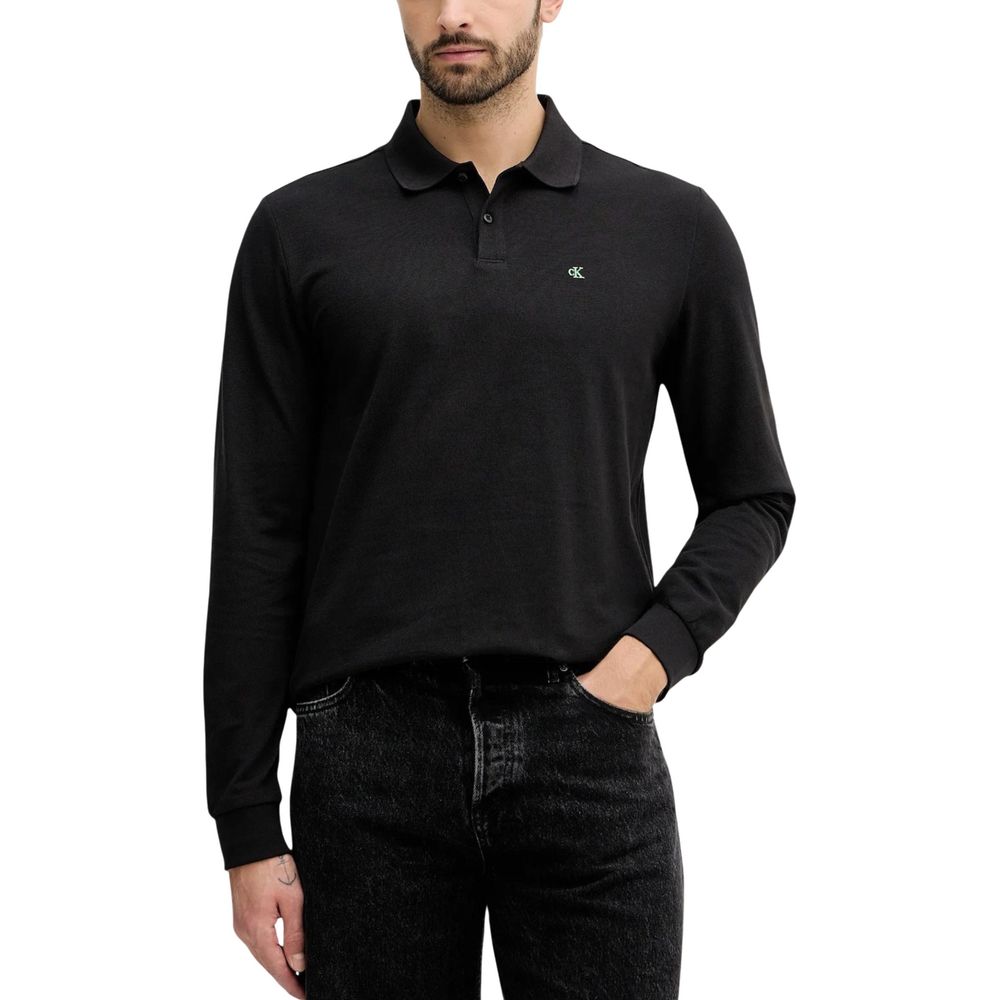 Calvin Klein Jeans Schwarzes Langarmshirt aus Baumwolle