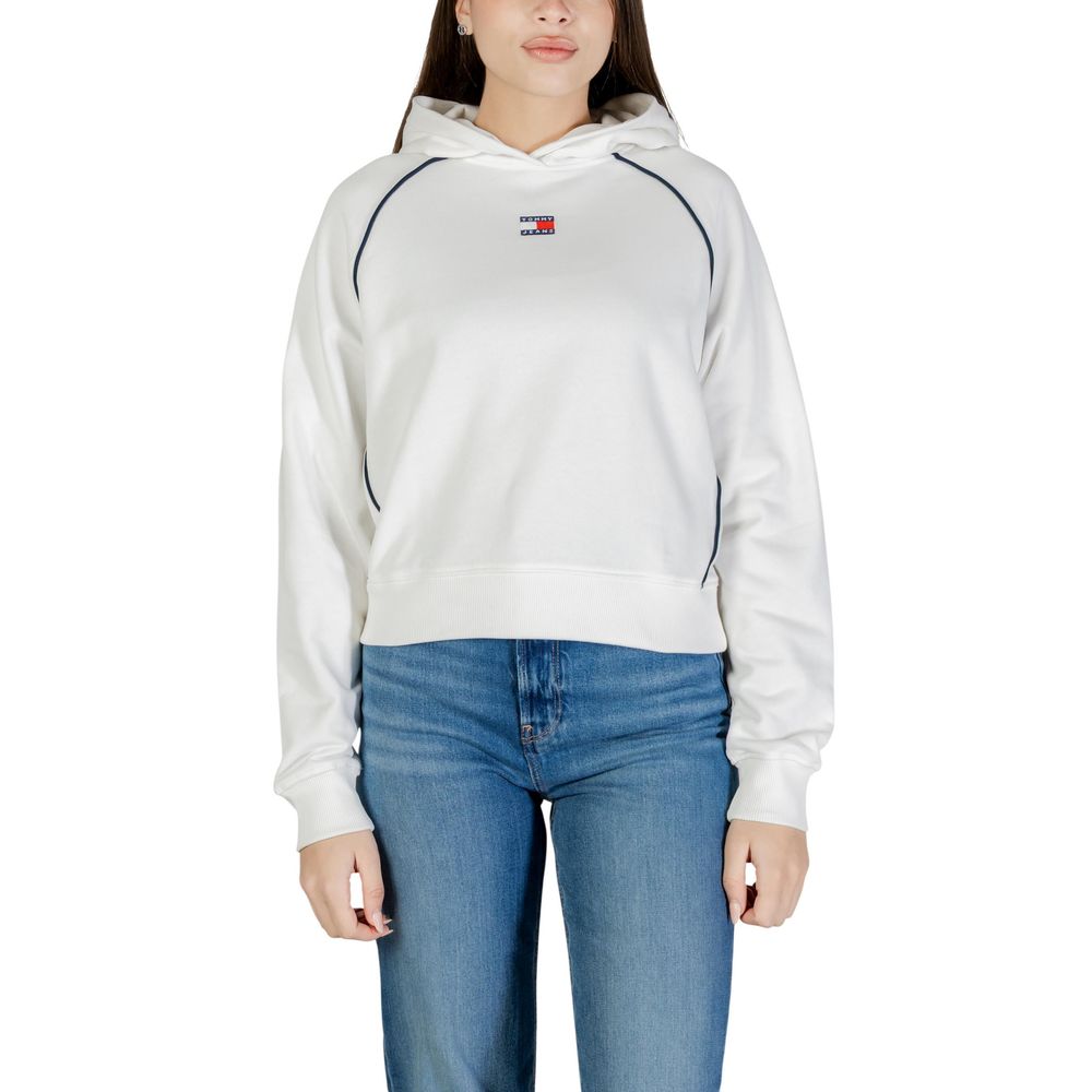 Tommy Hilfiger Jeans Hoodie aus recycelter Baumwolle in Creme